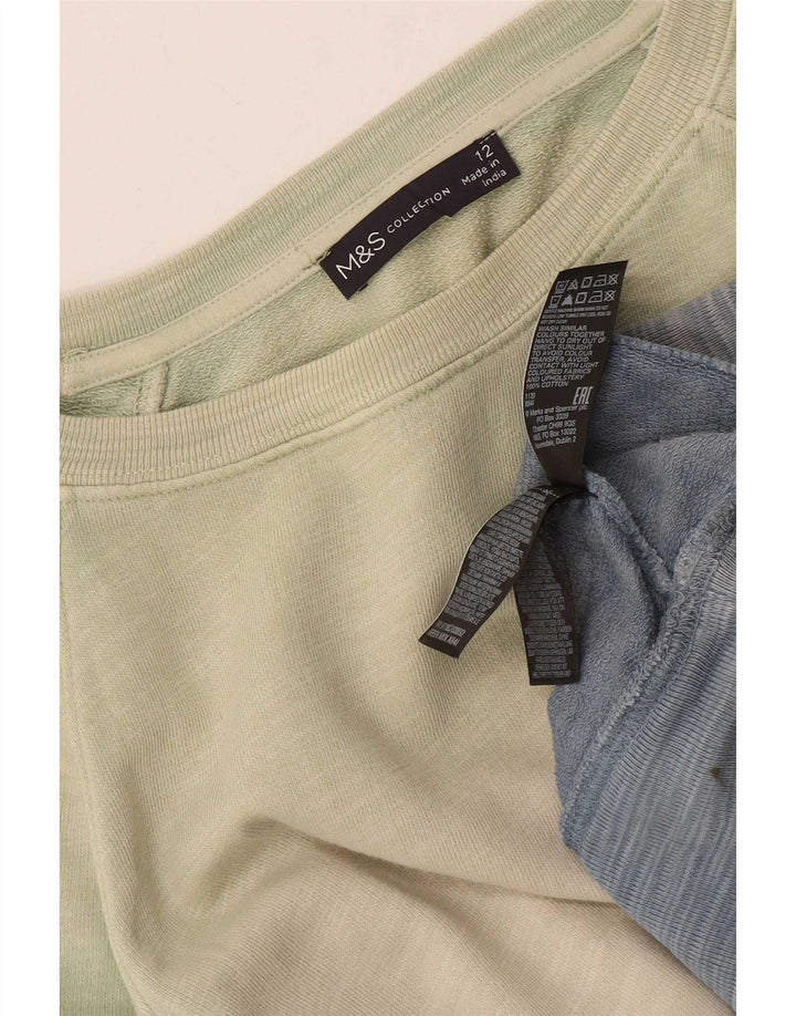 Marks & Spencer Damen Sweatshirt-Pullover UK 12 Mittelgrüner Farbblock