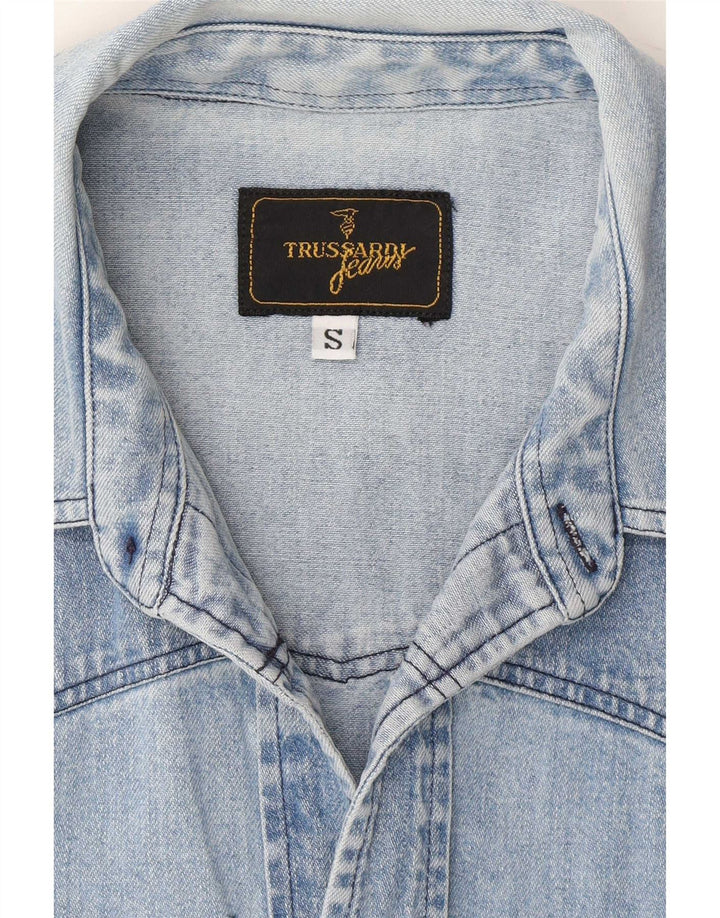Trussardi Herren Jeanshemd Small Blue