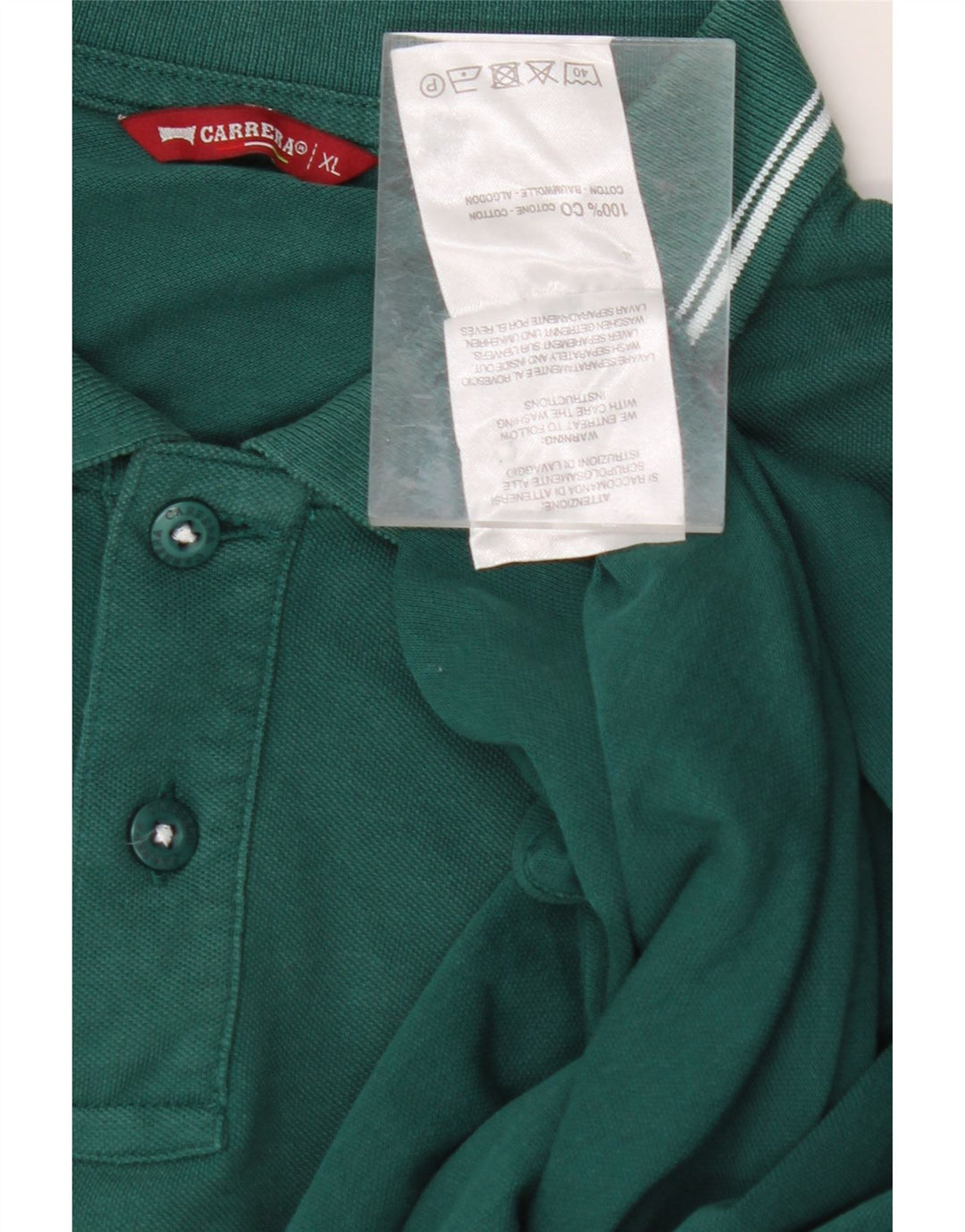 CARRERA Mens Polo Shirt XL Green Cotton