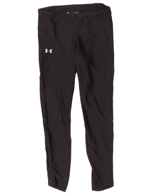 Under Armour Damen Heat Gear Leggings UK 14 Large Schwarz