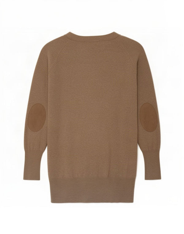 Zara Damen Longline-Cardigan-Pullover UK 14 Large Beige Baumwolle