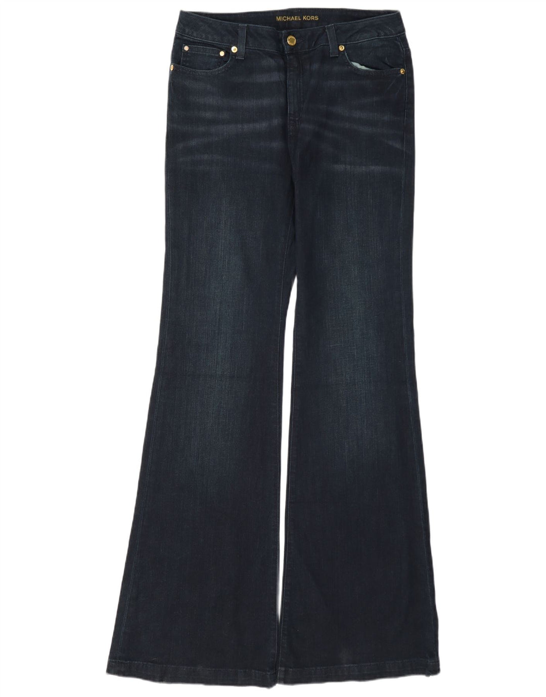 Michael Kors Damen Selma Flared Jeans US 8 Medium W30 L35 Marineblaue Baumwolle