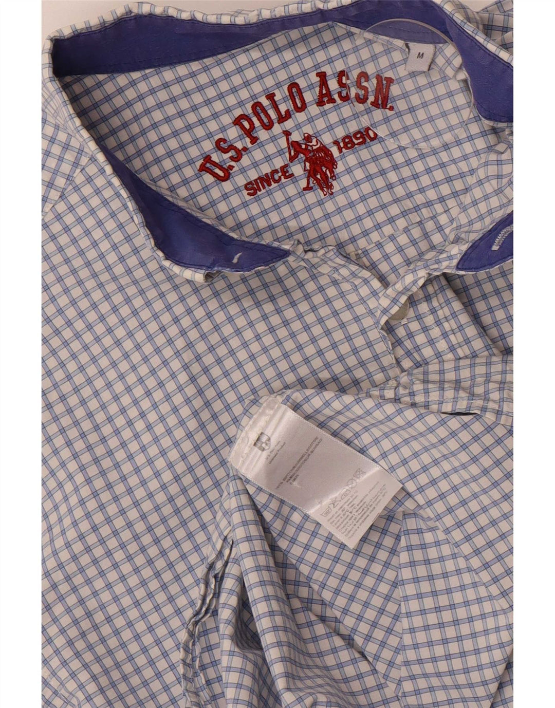 U.S. Polo Assn. Herrenhemd aus mittelblauer Gingham-Baumwolle