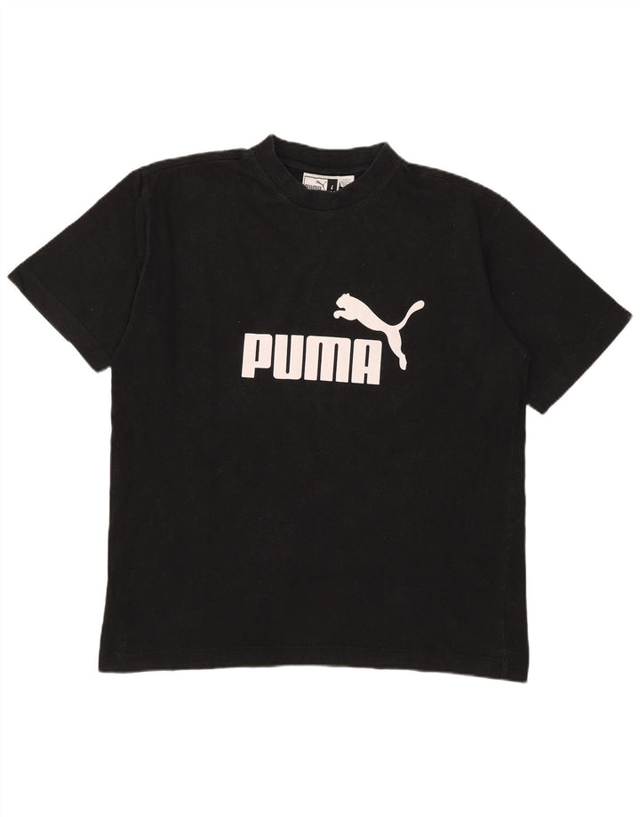 Puma Herren T-Shirt mit Grafik, groß, aus schwarzer Baumwolle
