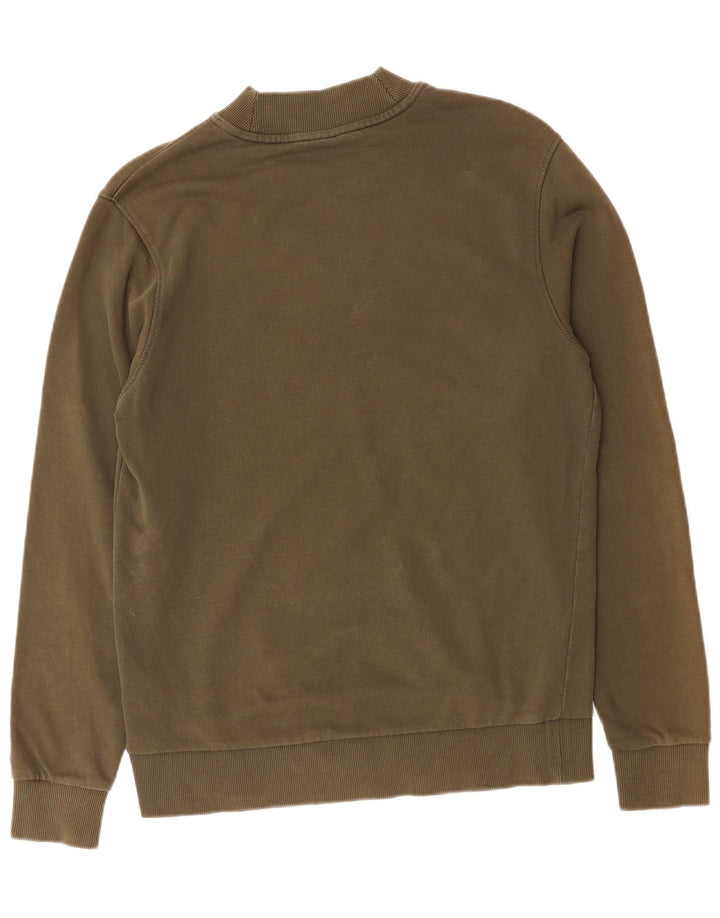 CALVIN KLEIN Mens Graphic Sweatshirt Jumper Medium Khaki Cotton