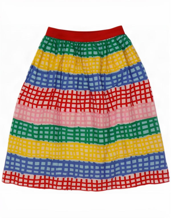 Benetton Mädchen-A-Linien-Rock, 6–7 Jahre, Größe S, W24, mehrfarbig, kariert, Baumwolle