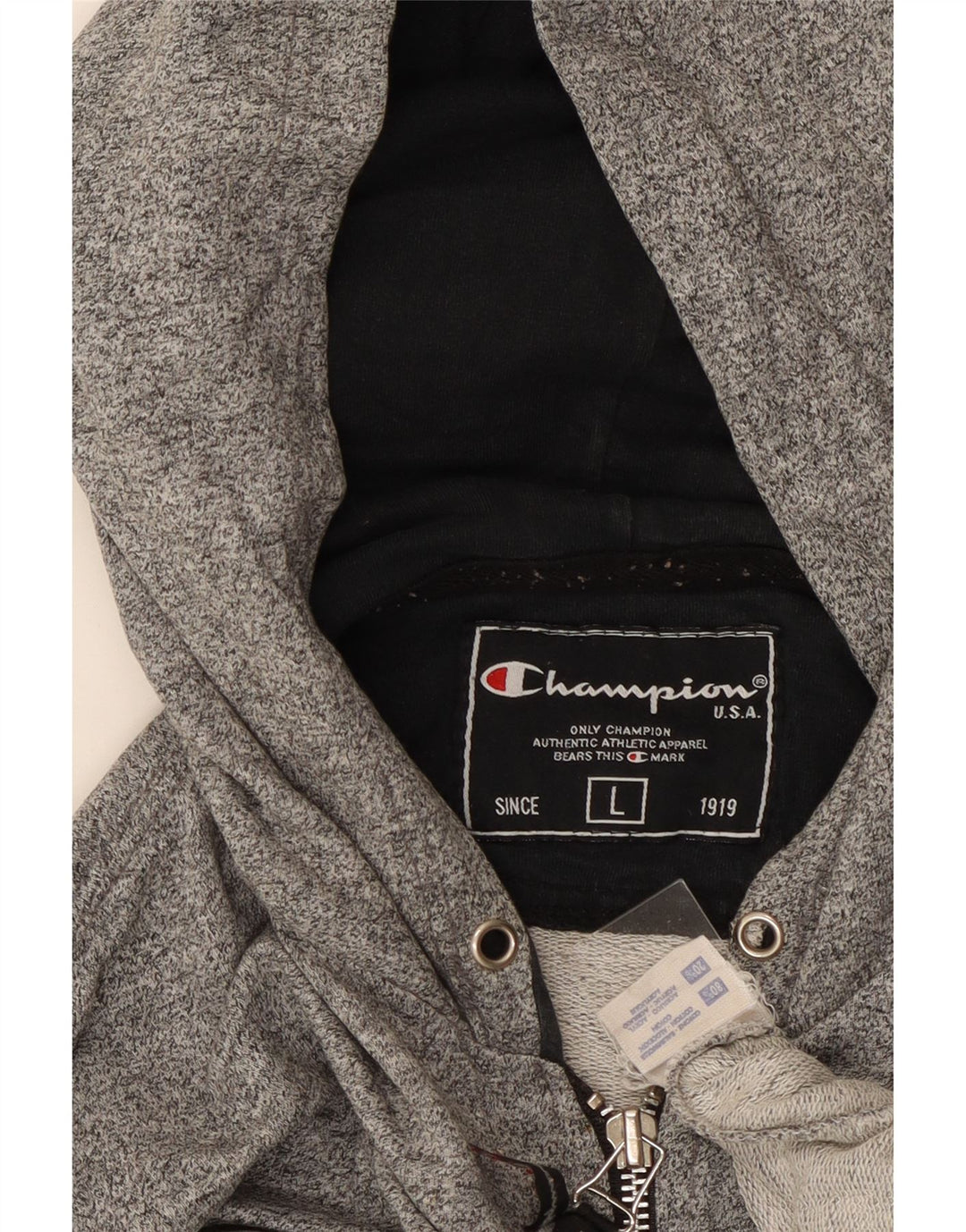 CHAMPION Herren-Kapuzenpullover, groß, grau gesprenkelte Baumwolle