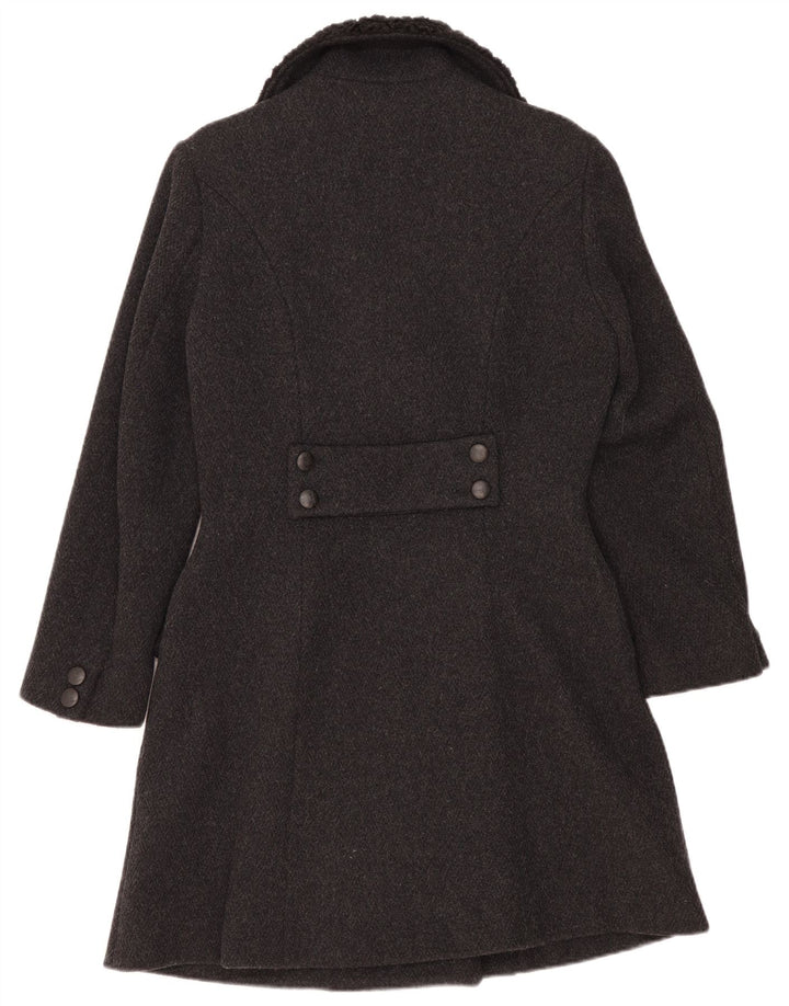 Atos Lombardini Damen Zweireihiger Mantel UK 12 Medium Schwarz