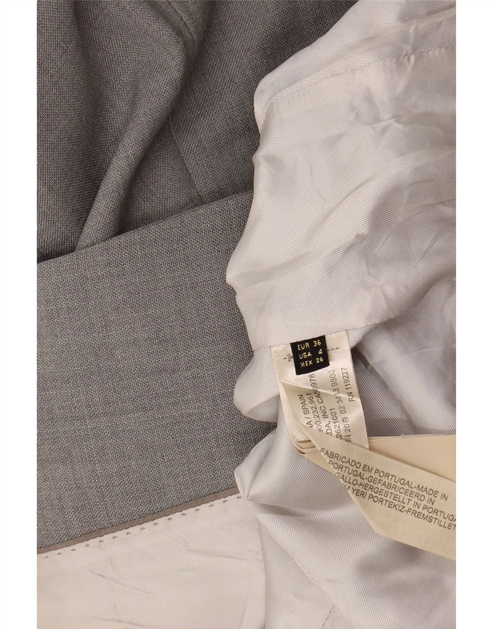 MASSIMO DUTTI Womens 1 Button Blazer Jacket EU 36 XS Grey Wool Vintage Massimo Dutti and Second-Hand Massimo Dutti from Messina Hembry 