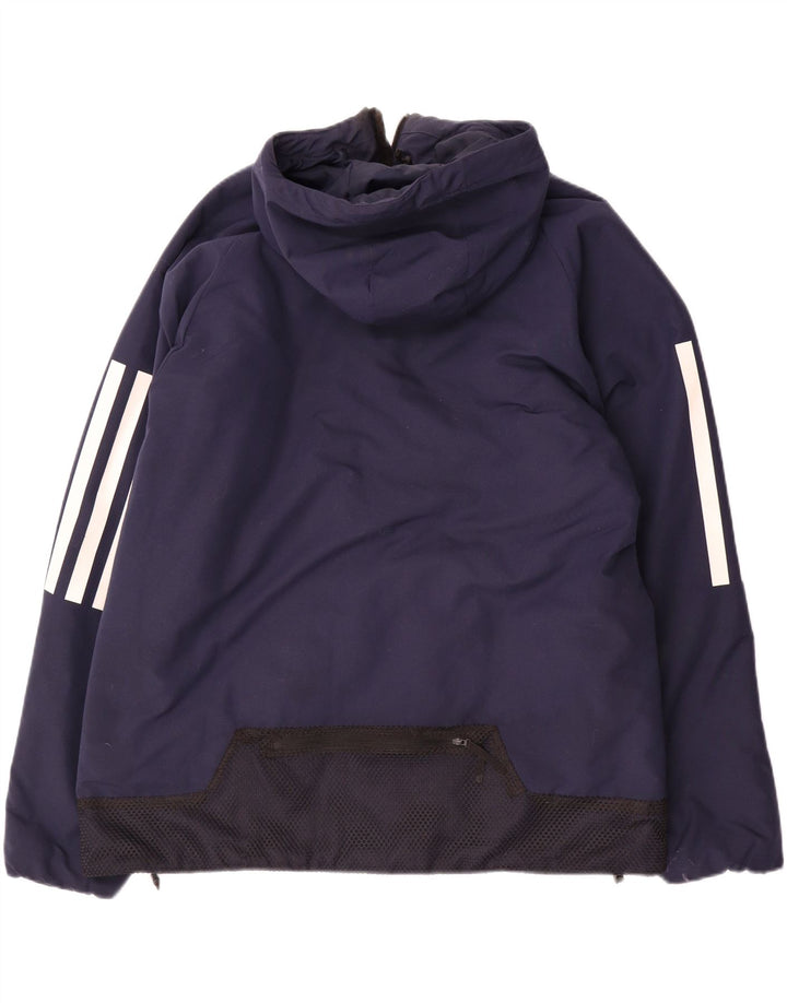 Adidas Herren-Windbreakerjacke mit Kapuze, UK 40, Größe L, Marineblau, Polyester