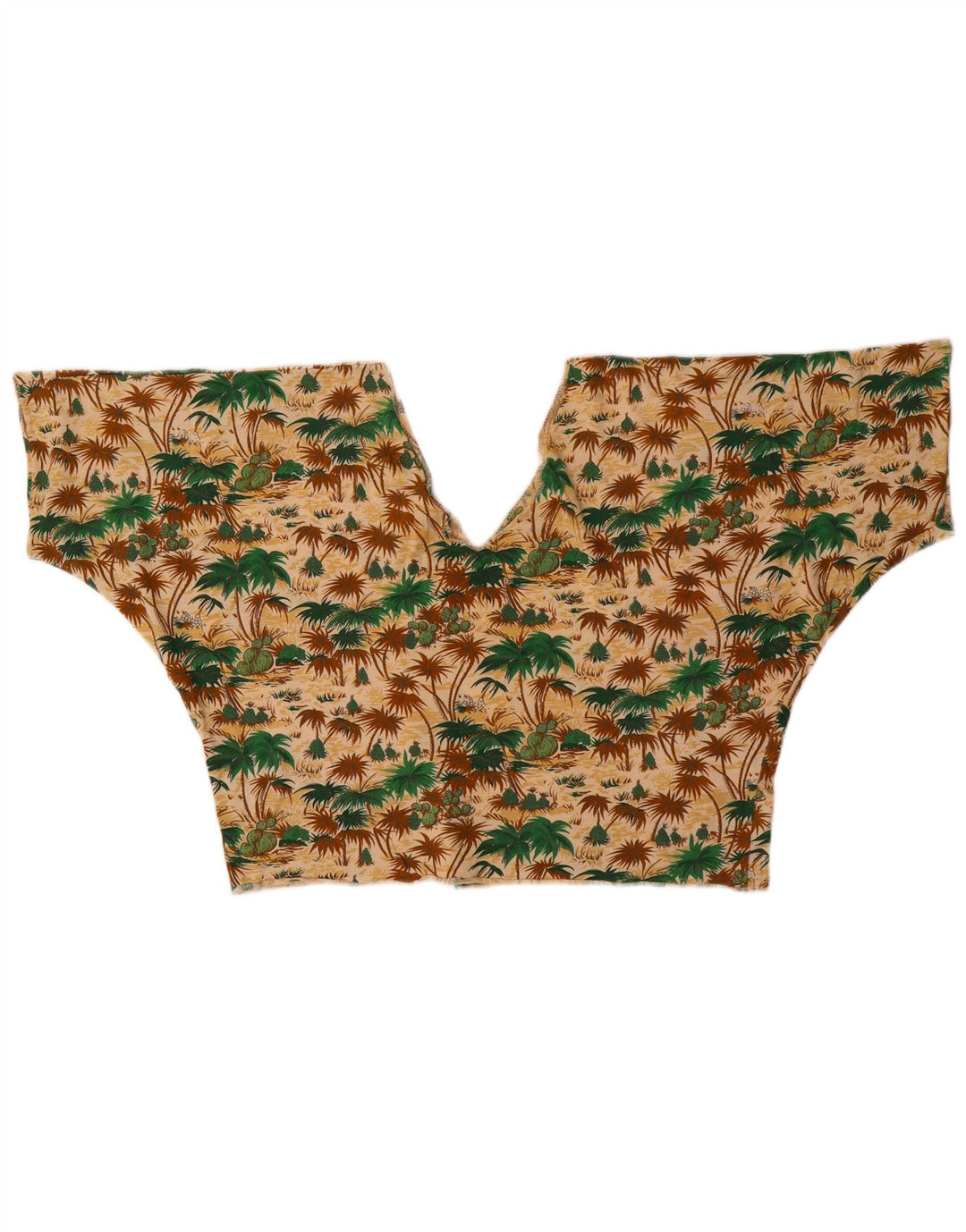 Vintage Damen Crop Top UK 12 Medium Mehrfarbig Hawaiianisch