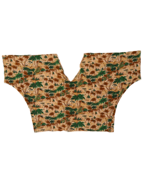 Vintage Damen Crop Top UK 12 Medium Mehrfarbig Hawaiianisch