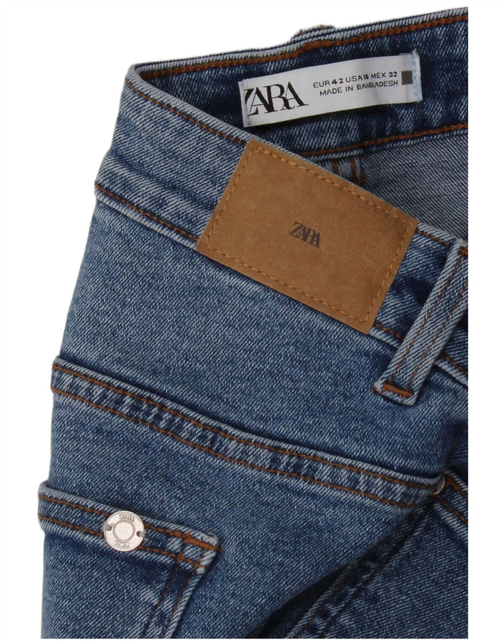 Zara Damen Straight Jeans EU 42 Large W32 L27 Blau