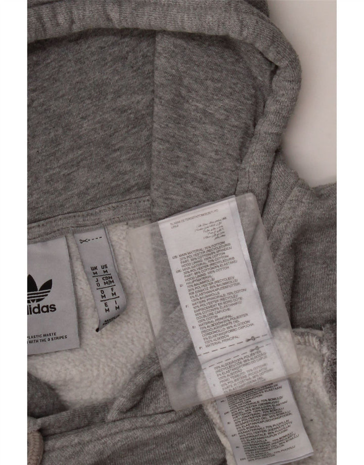 ADIDAS Herren Kapuzenpullover aus mittelgrau gefleckter Baumwolle