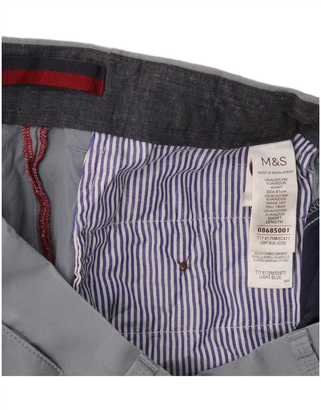 Gerade Herren-Anzughose von Marks & Spencer, W32, L29, Blau, Baumwolle