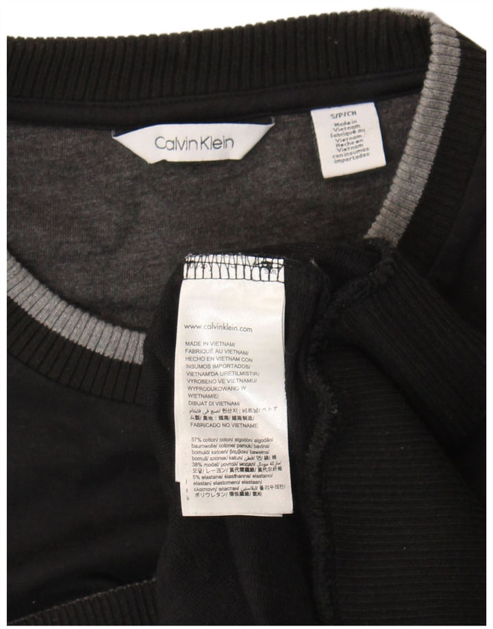 Calvin Klein Herren-Pullover mit Rundhalsausschnitt, Größe S, schwarze Baumwolle