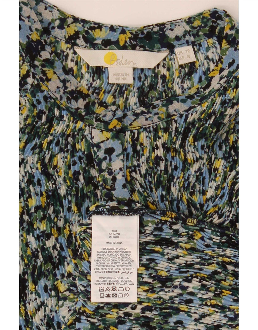Boden Damen-Hemdbluse UK 12 Mittelmehrfarbiges Blumenmuster aus Polyester