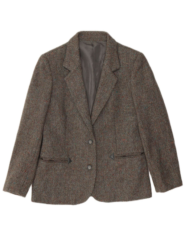 LANIFICO CAMPORE Damen 2-Knopf-Blazerjacke IT 44 Mittelbrauner Chevron