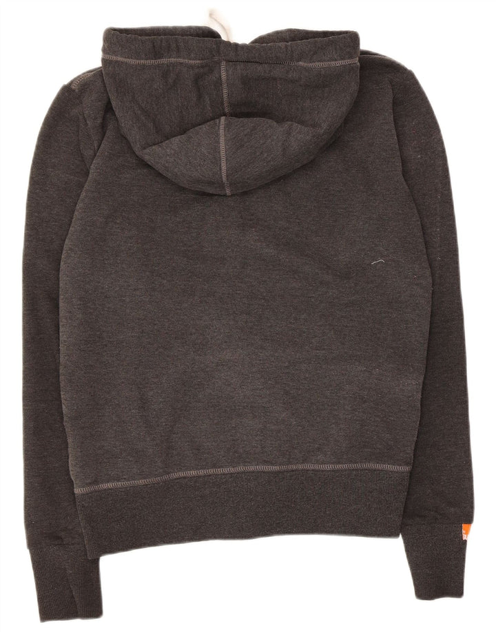 Superdry Herren-Kapuzenpullover mit Reißverschluss, Größe S, graue Baumwolle