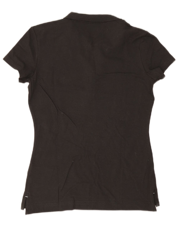 Tommy Hilfiger Damen Slim Fit Poloshirt UK 12 Mittelschwarze Baumwolle