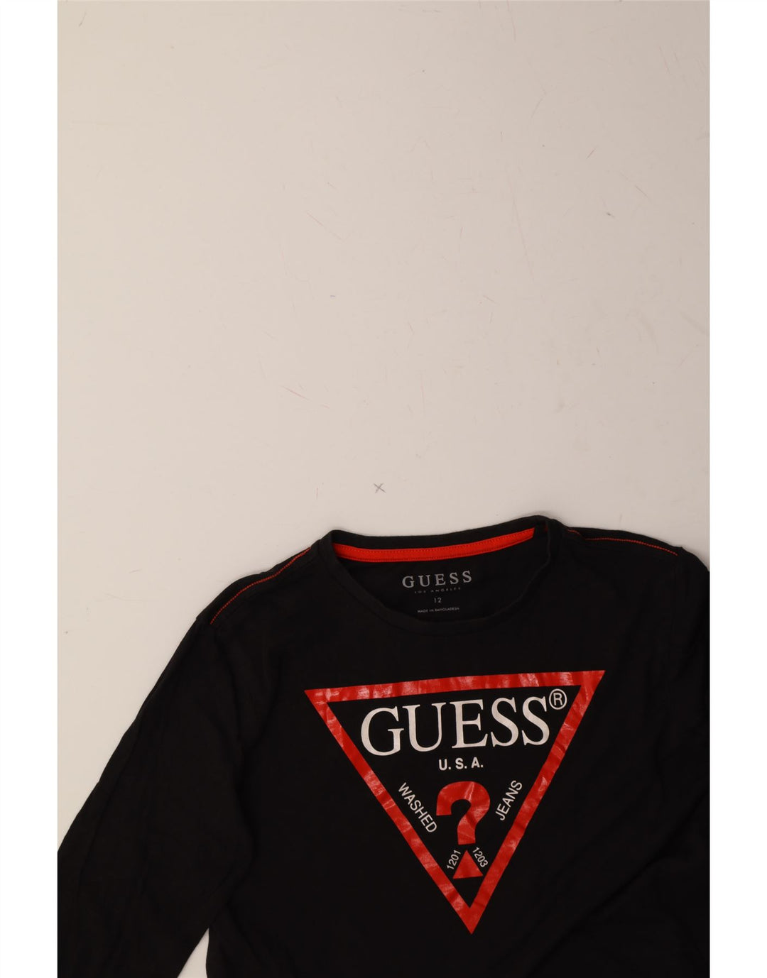 GUESS Boys Graphic Top Long Sleeve 11-12 Years Black Cotton Vintage Guess and Second-Hand Guess from Messina Hembry 