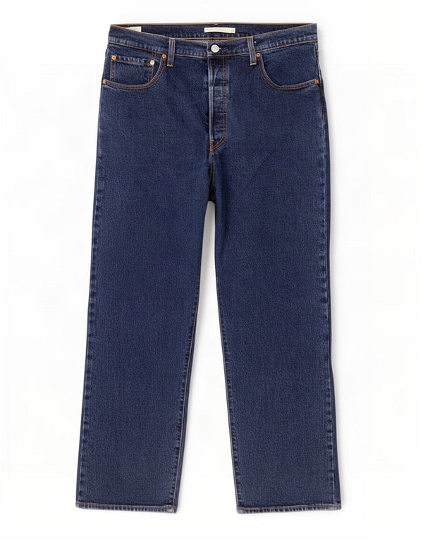 Levi's Damen Ribcage High Waist Straight Jeans W32 L29 Marineblaue Baumwolle