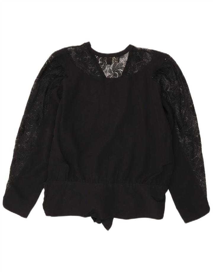 Superior Langarm-Blusenoberteil für Damen, EU 40, mittelschwarze Viskose