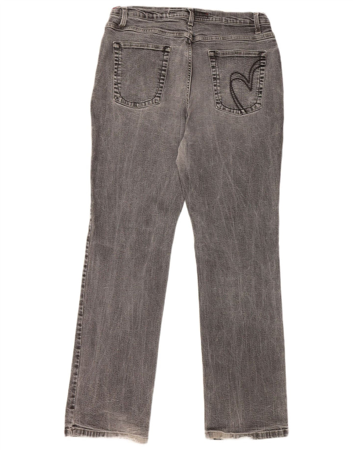 MARKS & SPENCER Damen Stretch Straight Jeans UK 16 Large W32 L30 Grau