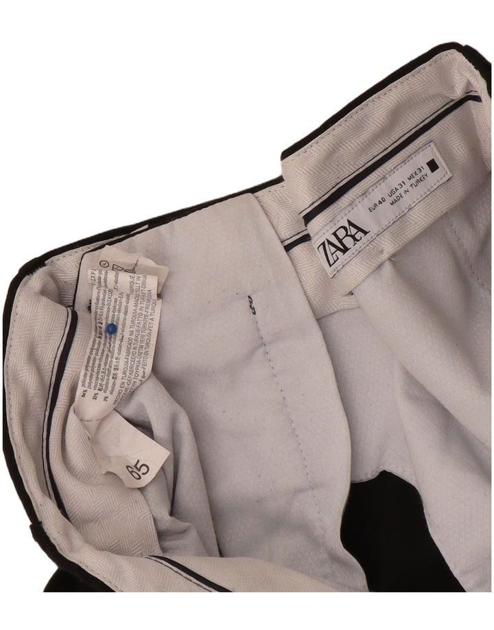 Zara Herren Slim Anzughose EU 40 Medium W31 L27 Schwarz Polyester