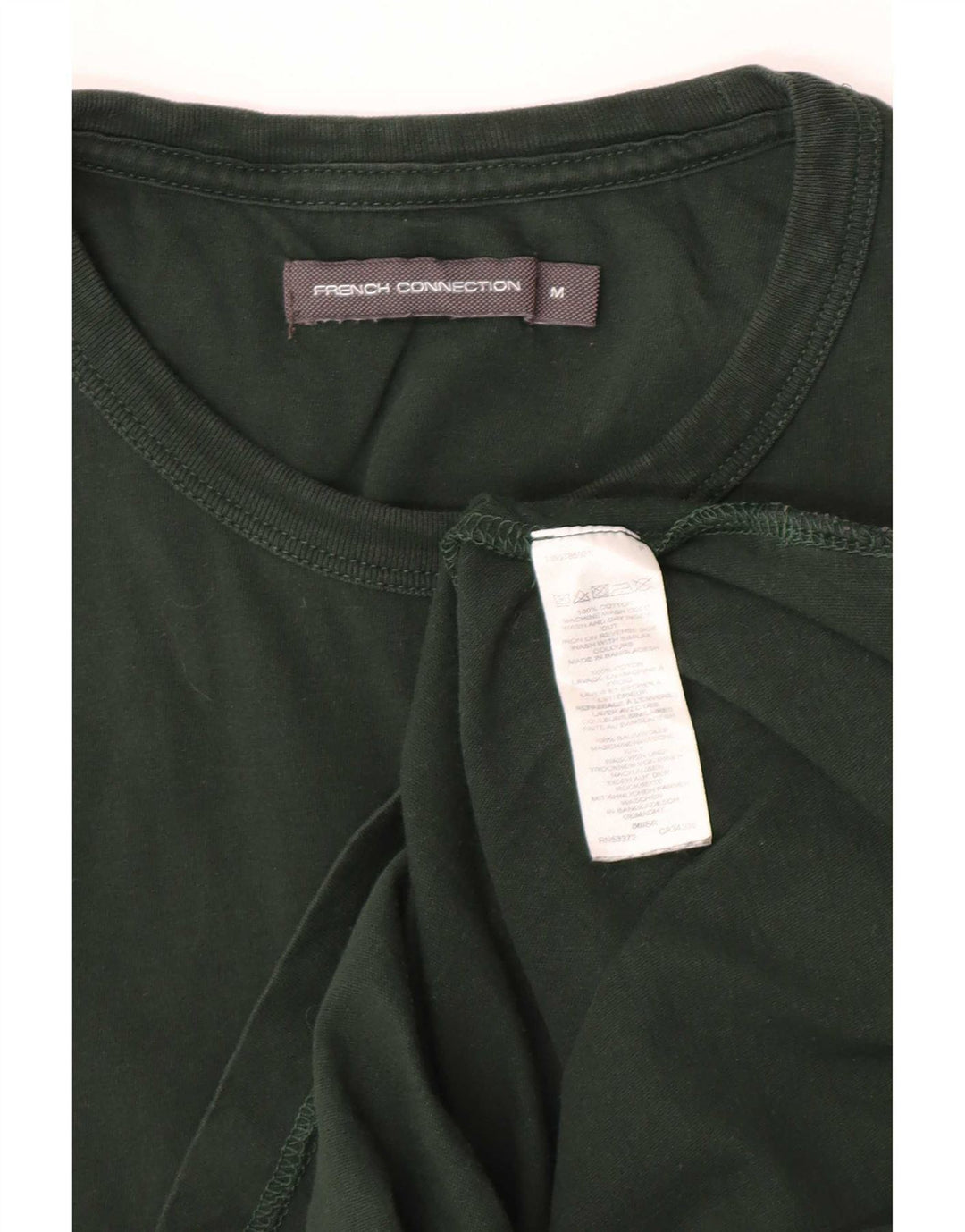 French Connection Damen T-Shirt Top UK 12 Mittelgrüne Baumwolle