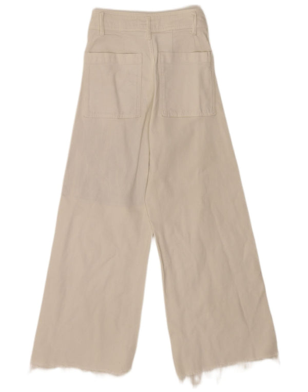 Zara Damen The Marine High Rise Straight Jeans EU 34 2XS W24 L24 Off White