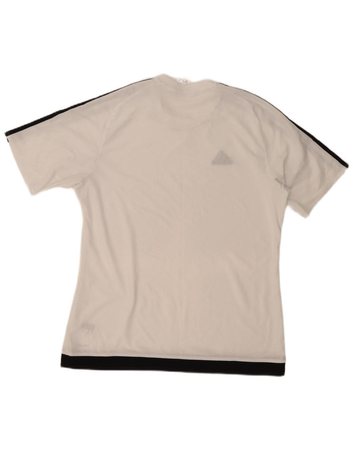 ADIDAS Herren Climalite T-Shirt Top Large Weiß Colourblock Polyester