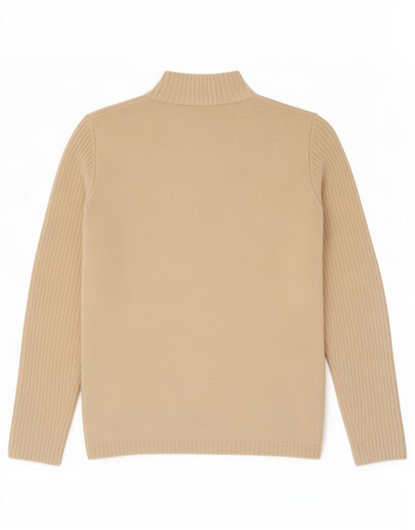 CARLA FERRONI Rollkragenpullover für Damen, UK 14, mittelbeige Wolle