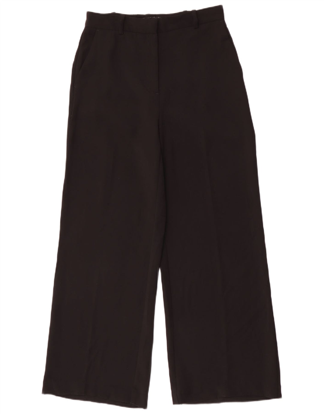 Zara Damen-Chinohose mit weitem Bein, mittelgroß, W28, L29, schwarzes Polyester