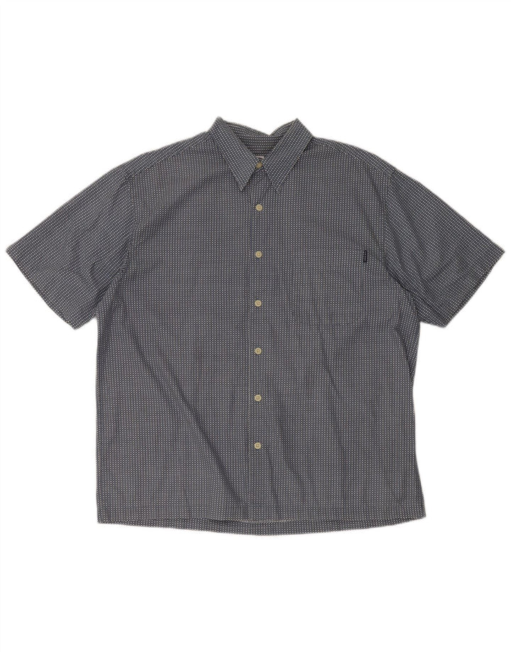Old Navy Herren-Kurzarmhemd, groß, marineblau, aus geometrischer Baumwolle