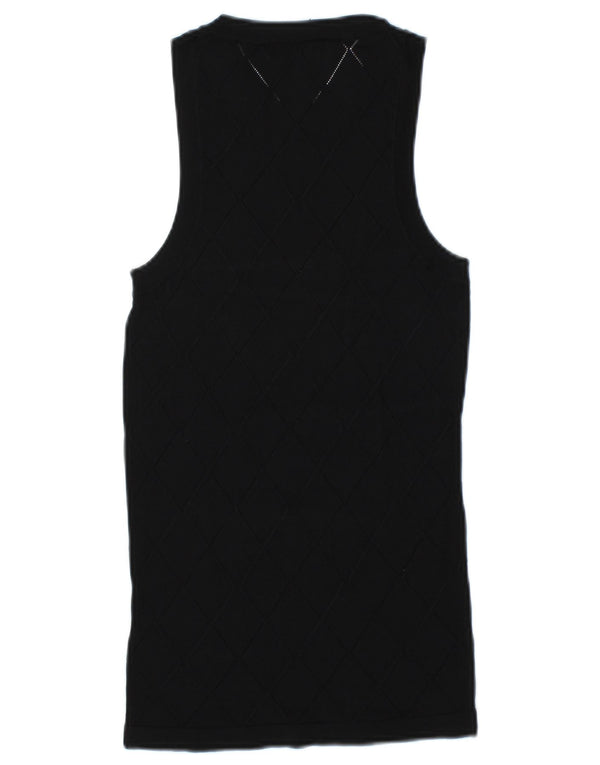 Zara Damen Weste Top UK 12 Medium Schwarz