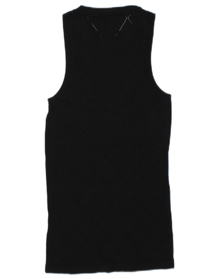 Zara Damen Weste Top UK 12 Medium Schwarz