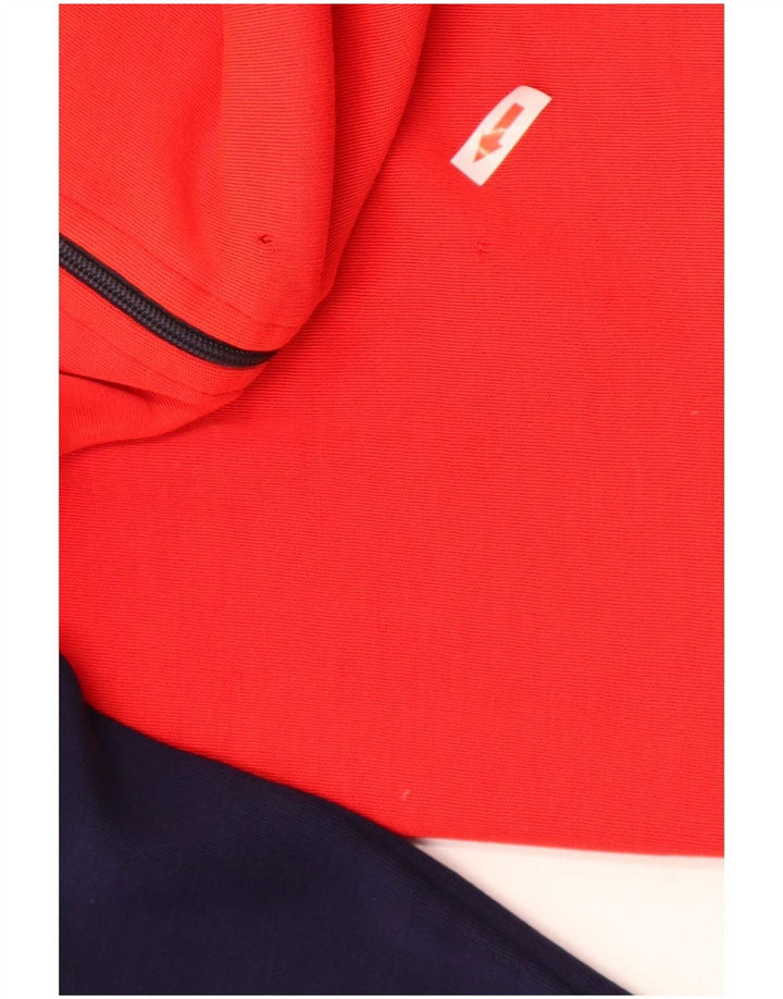 Vintage Herren-Trainingsanzug-Oberteil, Jacke, klein, rot, Farbblock
