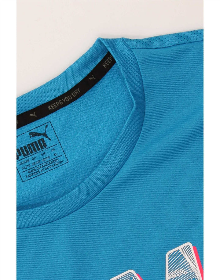Puma Herren Grafik T-Shirt Top XL Blau