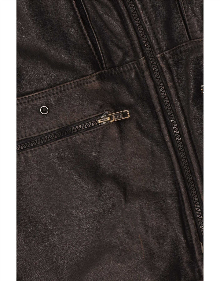 Vintage Herren Lederjacke IT 48 Mittelschwarzes Lammleder
