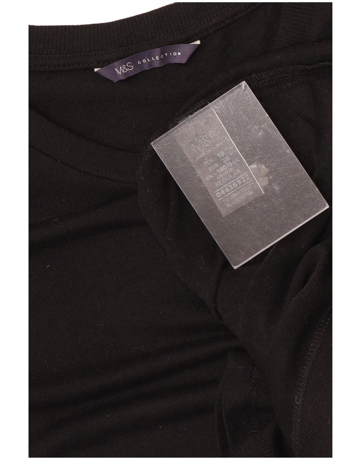 MARKS & SPENCER Damen-Etuikleid mit 3/4-Ärmeln, Gr. 10, Größe S, Schwarz, Polyester