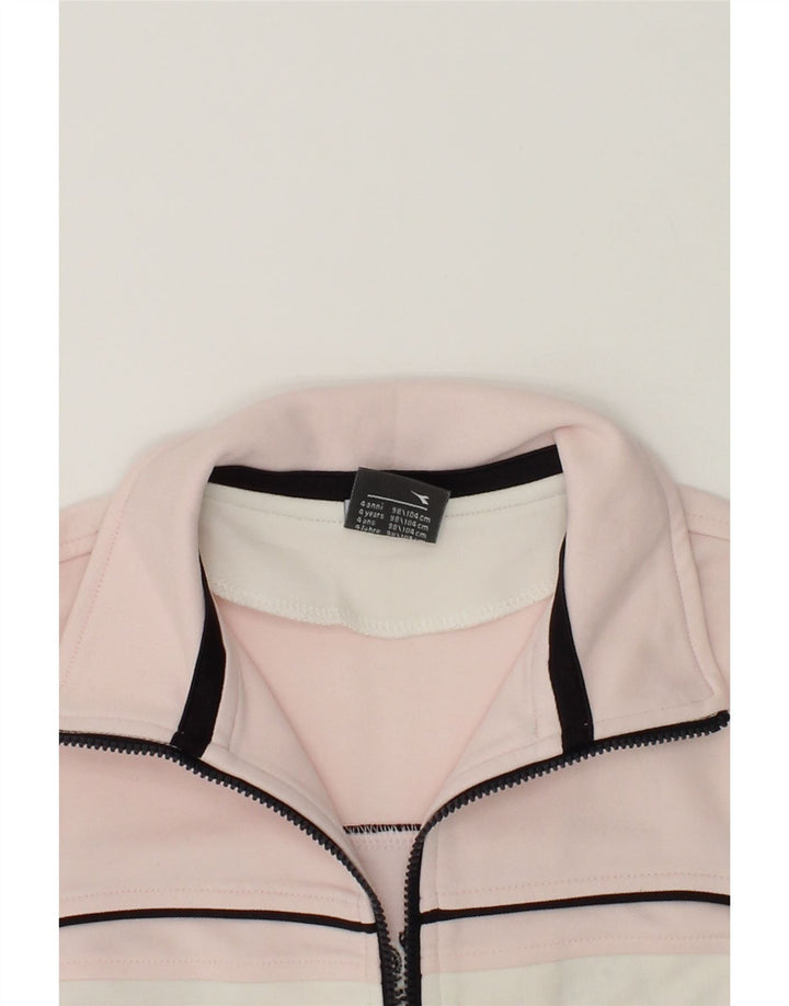 DIADORA Girls Graphic Tracksuit Top Jacket 3-4 Years Pink Polyester | Vintage Diadora | Thrift | Second-Hand Diadora | Used Clothing | Messina Hembry 