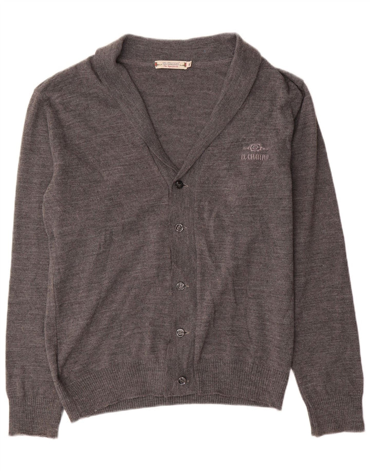 El Charro Herren-Cardigan-Pullover XL aus grauer Wolle