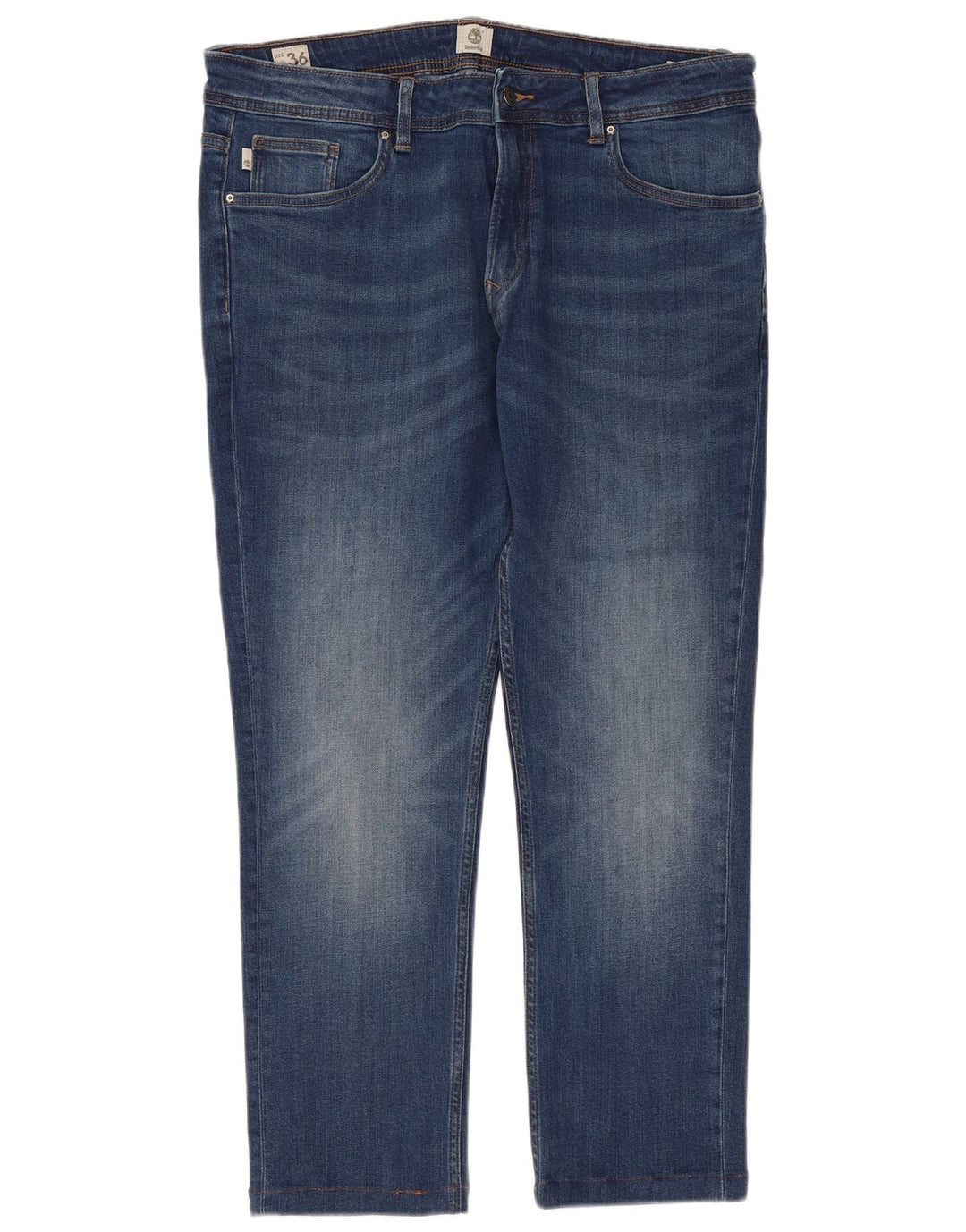 Timberland Damen Straight Jeans W36 L29 Blaue Baumwolle