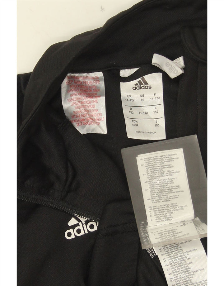 Adidas Jungen Climalite Trainingsanzug Top Jacke 11-12 Jahre Schwarz Polyester