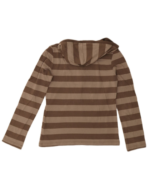 Nike Damen-Oberteil mit Kapuze, langärmlig, UK 16/18, groß, braun gestreift, Baumwolle