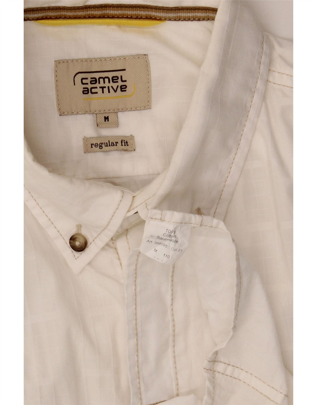 CAMEL ACTIVE Mens Regular Fit Short Sleeve Shirt Medium White Check Cotton Vintage Camel Active and Second-Hand Camel Active from Messina Hembry 