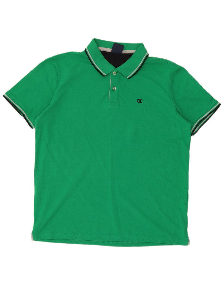 Champion Herren Poloshirt Mittelgrün gestreift