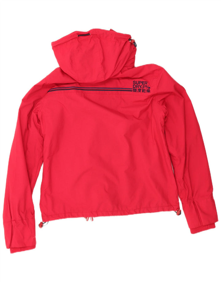 Superdry Damen Windcheater Kapuzen-Windjacke UK 16 Large Rot