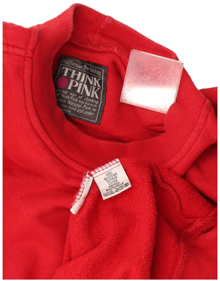 Think Pink Herren-Sweatshirt-Pullover XL aus roter Baumwolle